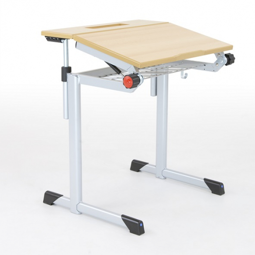 Schülertisch für Kleinwüchsige - geteilt neigbar B/T: 70x60 cm