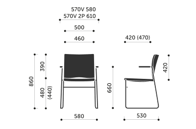 Stuhl mit Sitz- und Rckenpolster