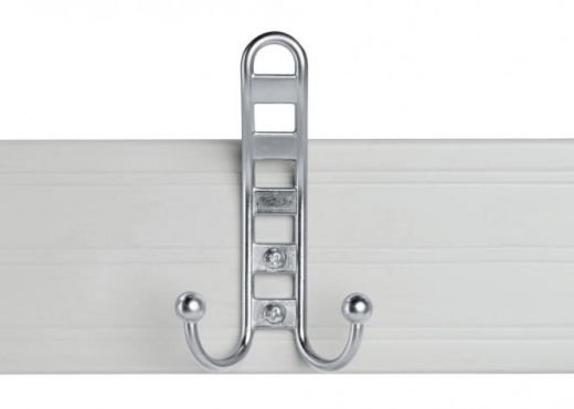 Sitz- und Garderobenbank zweiseitig / mit lichtgrauen Kunststoffleisten