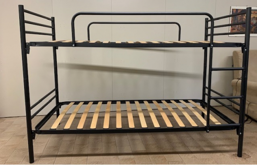 Sicherheits Etagenbett Stahl mit Holzlattenrost 200x90 cm