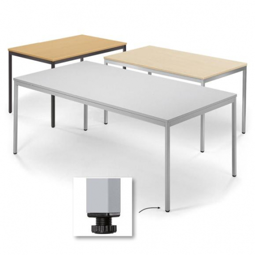 Konferenztisch mit Vierkantstahlrohr