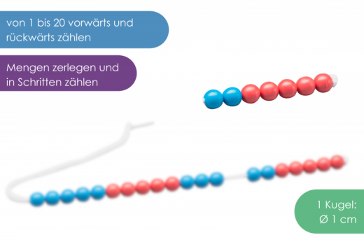 Rechenkette 20er Zahlenraum rot/blau