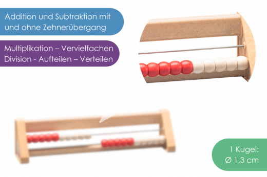 Rechenrahmen 20er Zahlenraum rot/wei