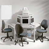 Computerinsel mit 3 Arbeitspltzen