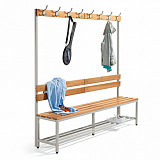 Sitz- und Garderobenbank einseitig / Sitzleisten aus lackiertem Buchenholz