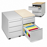 Rollcontainer aus Stahl mit 3 Sch�ben