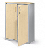 Fl�gelt�renschrank - Korpus Stahl / T�ren Holz