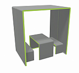 Brandschutz Cube - inkl. Tisch und B�nke - A1 - nicht brennbar