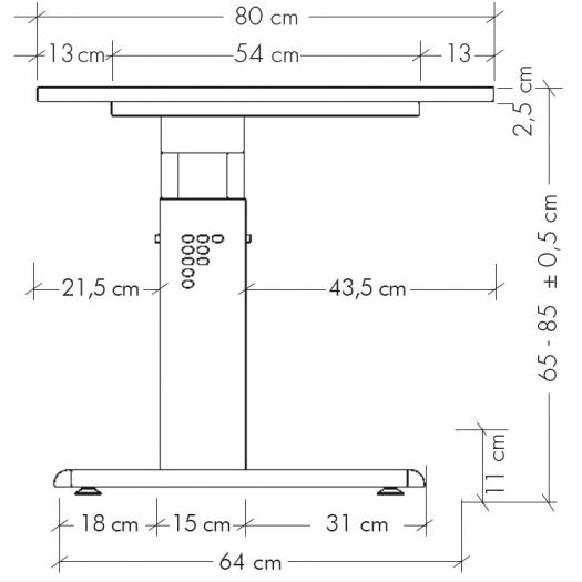 Schreibtisch- hhenverstellbar Rechteckform HB-Line