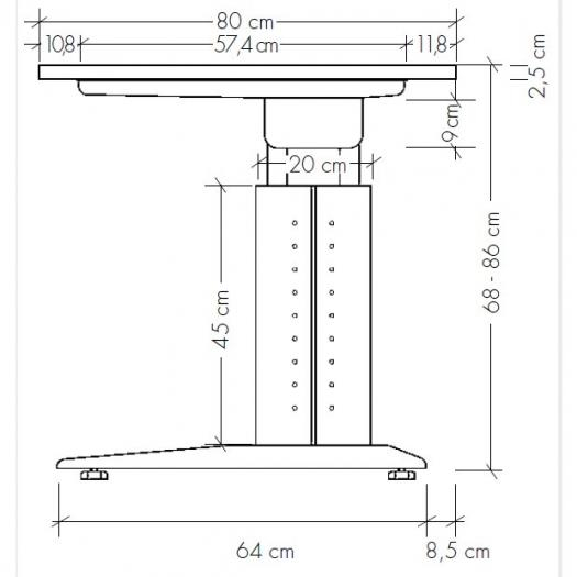 Schreibtisch- hhenverstellbar Rechteckform HB-Line
