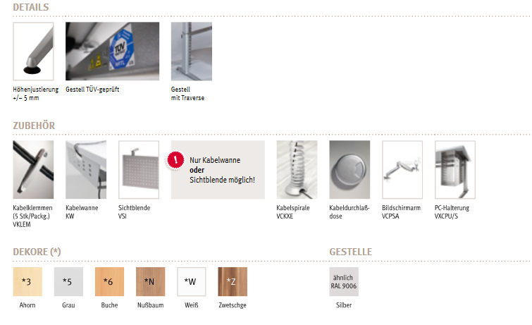 Schreibtisch- hhenverstellbar Freiform