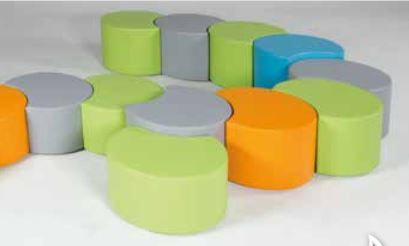 Sitzhocker - halbrund einzeln