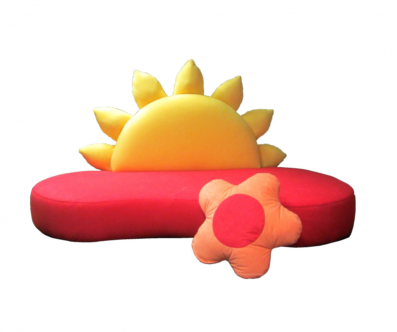 Kindersofa Blume- B1/ schwer entflammbar