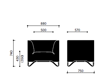 Sessel mit Armlehnen/ Sofaserie Jonathan - B1 schwer entflammbar