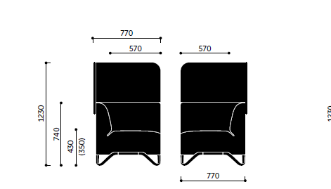 Ecksessel/ Sofaserie Jonathan - B1 schwer entflammbar