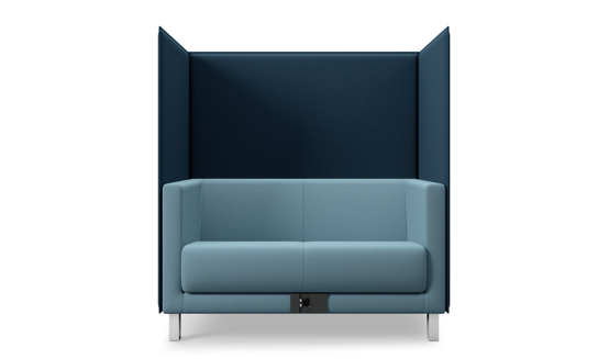 2-Sitzer Sofa mit Trennwand/ Sofaserie Emma - B1 schwer entflammbar