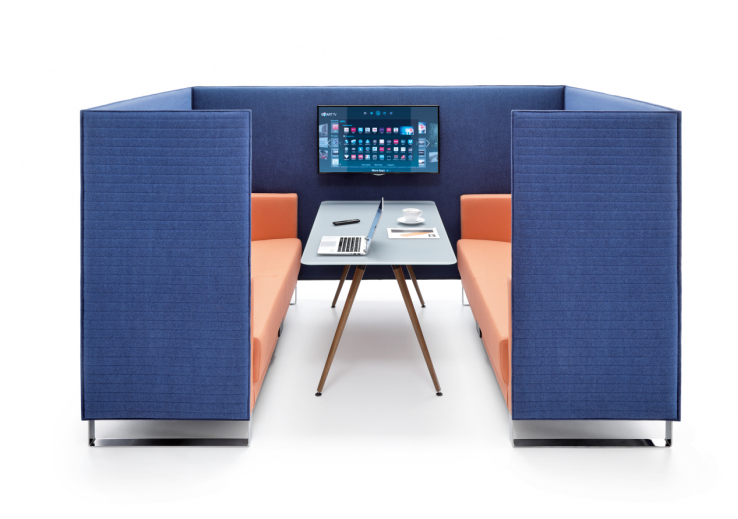 2,5-Sitzer Sofa mit Trennwand/ Sofaserie Emma - B1 schwer entflammbar