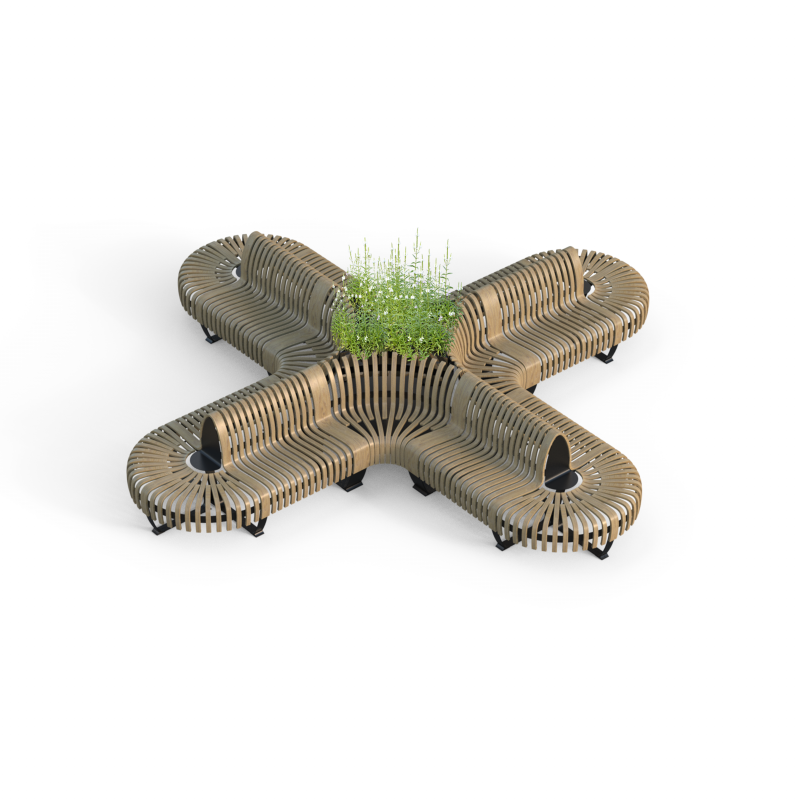 Creative Line gerade Doppelbank mit Rckenlehne