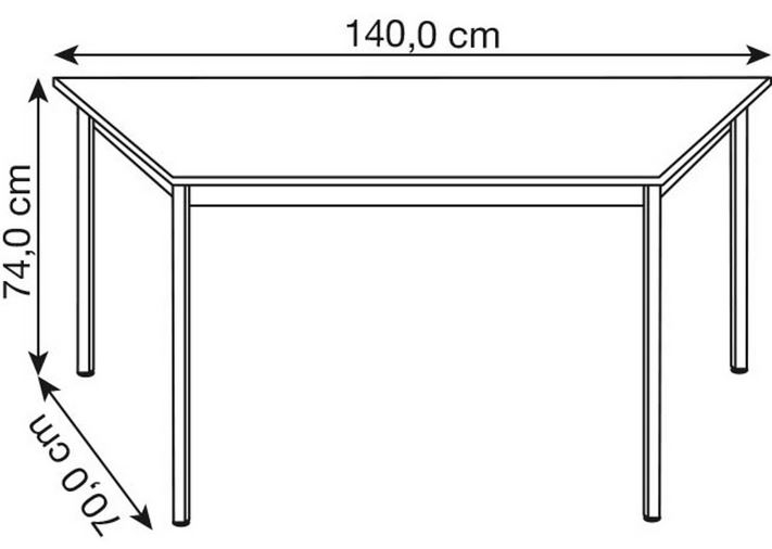 Trapeztisch 140x70