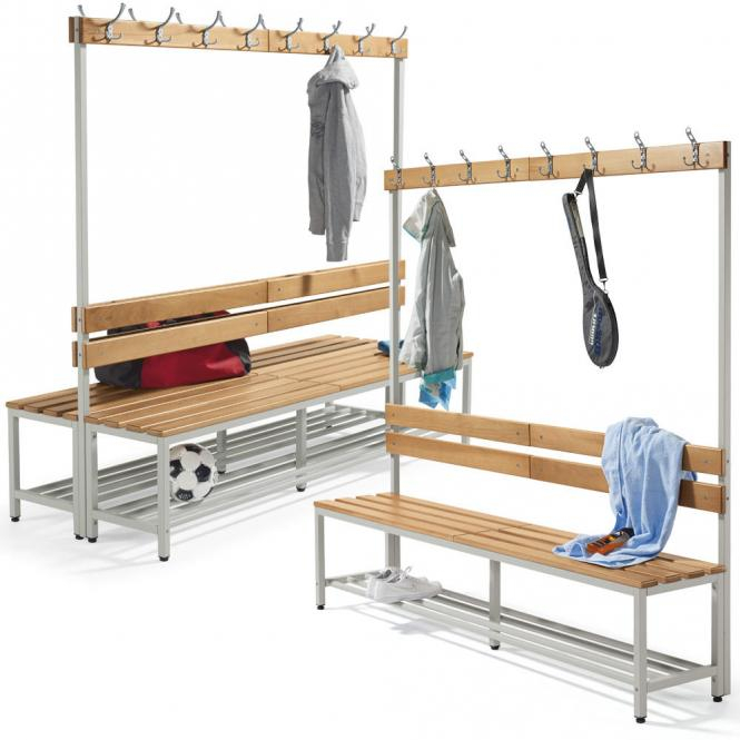 Sitz- und Garderobenbank zweiseitig / Buchenholzleisten