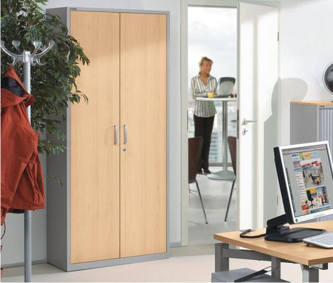 Flgeltrenschrank - Korpus Stahl / Tren Holz