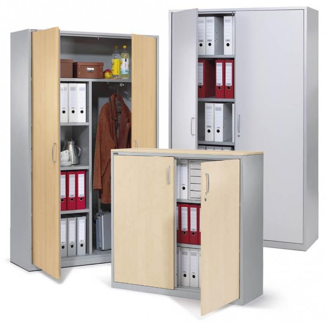 Flgeltrenschrank - Korpus Stahl / Tren Holz