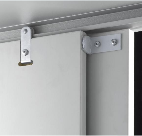 Schiebetrenschrank - Korpus Stahl / Tren Holz