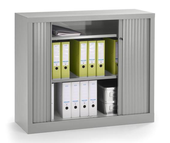 Rollladenschrank aus Stahl mit 2 Ordnerhhen