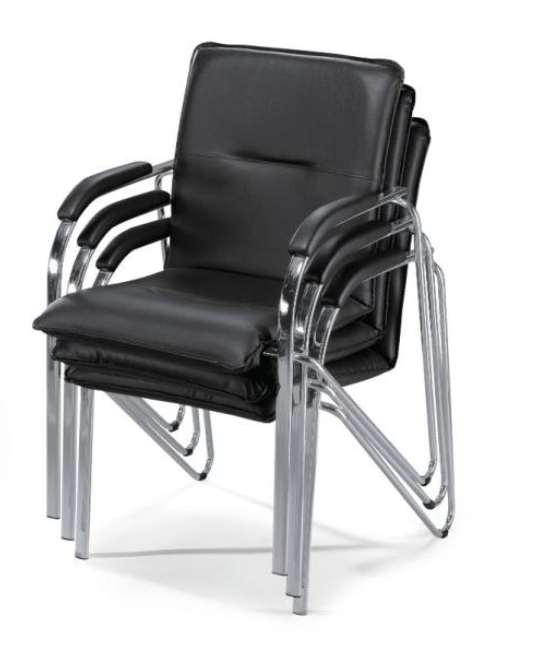 Besucherstuhl mit Echtholz-Armlehnen