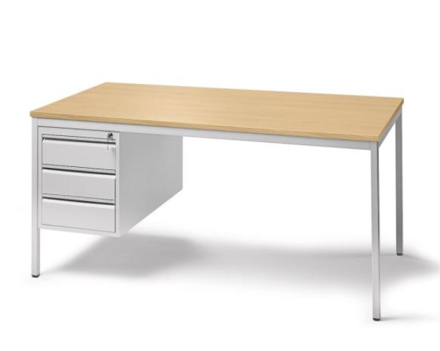 Schreibtische mit Hngecontainern aus Stahl