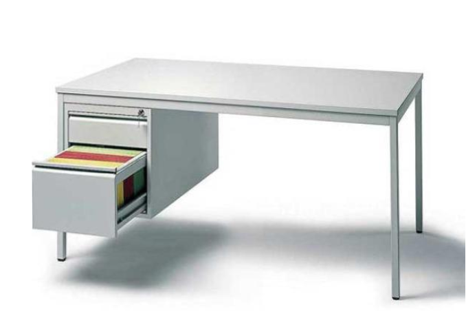 Schreibtische mit Hngecontainern aus Stahl