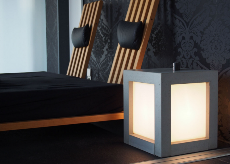 Beton Sitz-/ Lichtwrfel