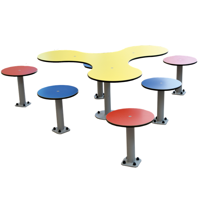 Kleeblatt Dreiertisch Schultisch