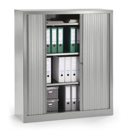 Rollladenschrank aus Stahl mit 3,5 Ordnerhhen