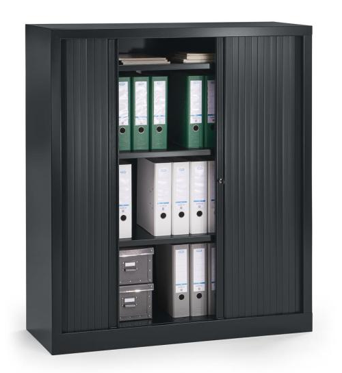 Rollladenschrank aus Stahl mit 3,5 Ordnerhhen