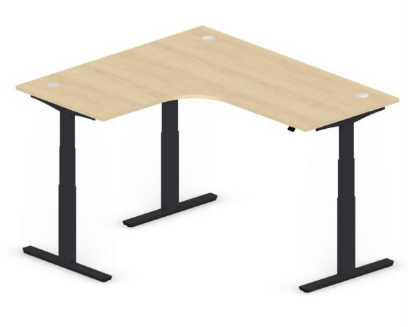 Sitz-/ Stehschreibtisch gebogen