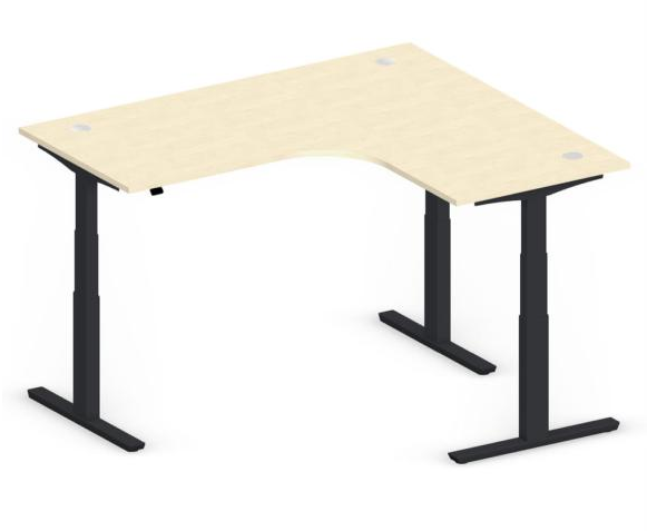 Sitz-/ Stehschreibtisch gebogen