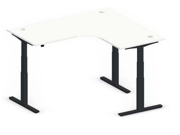 Sitz-/ Stehschreibtisch gebogen