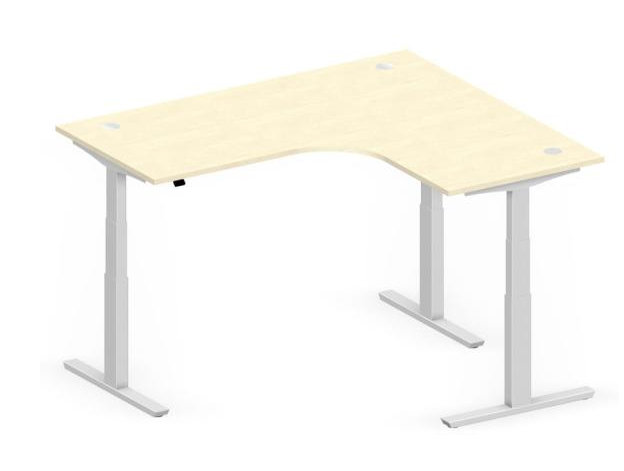 Sitz-/ Stehschreibtisch gebogen