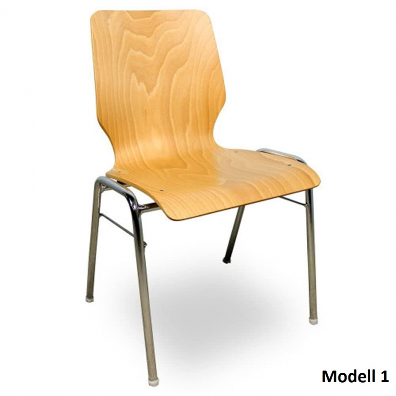 Stapelstuhl mit Schreibtablar