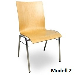 Stapelstuhl mit Schreibtablar