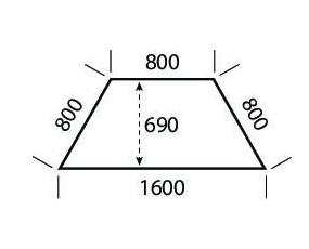 Trapeztisch mit Vierkantstahlrohr