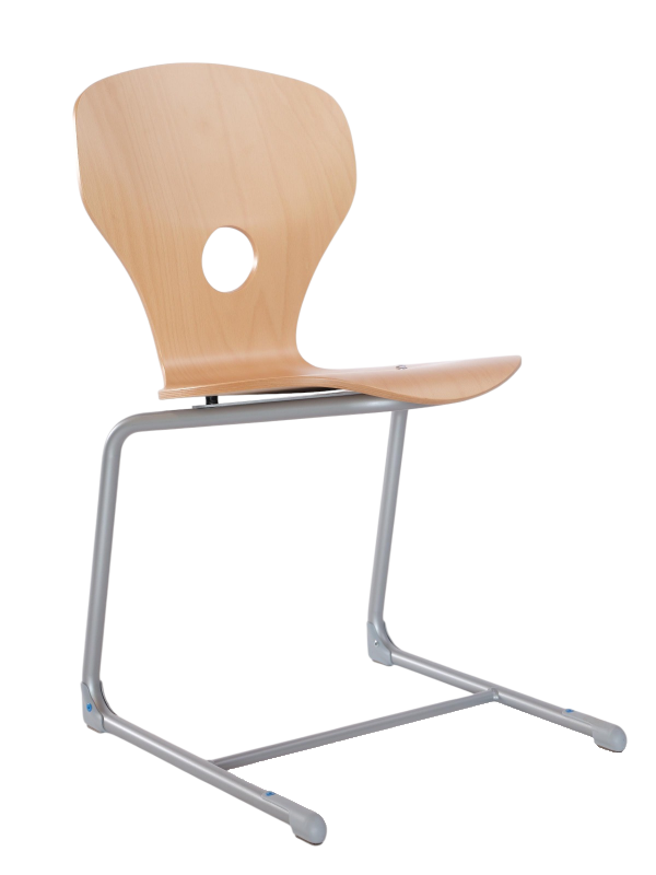 Freischwingerstuhl mit Holzschale Buche S-Line