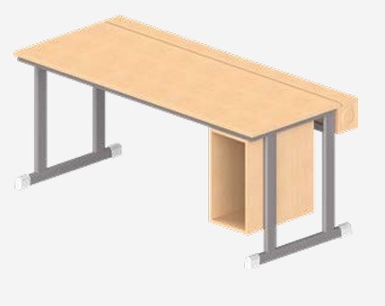 Computertisch mit aufklappbaren Kabelkanal S-Line