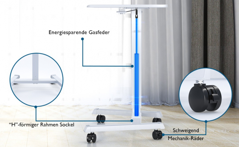 fahrbarer Sitz- Stehtisch h�henverstellbar 72-112 cm