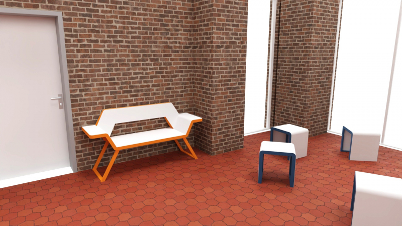 Brandschutz Flursofa freistehend - A1 - nicht brennbar