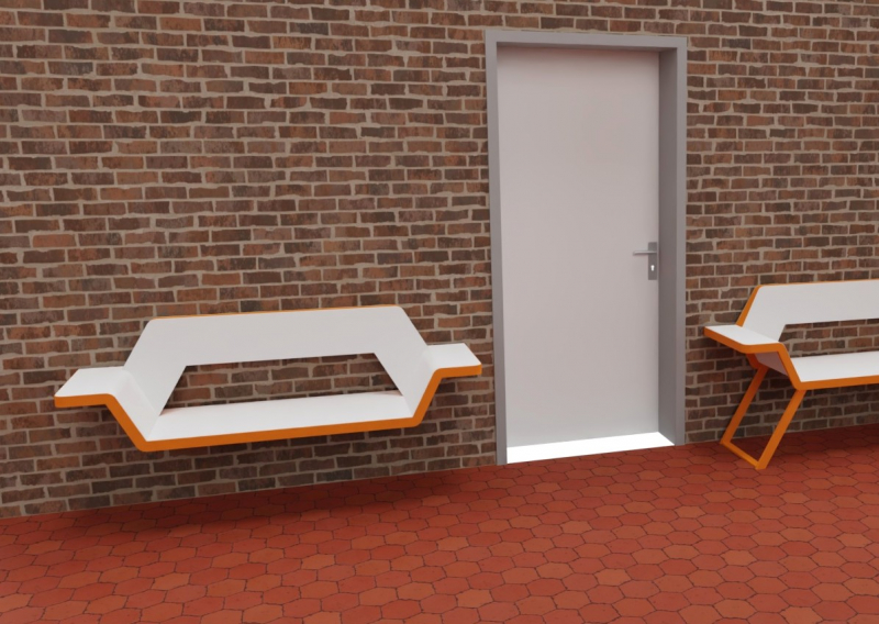 Brandschutz Flursofa zur Wandbefestigung - A1 - nicht brennbar