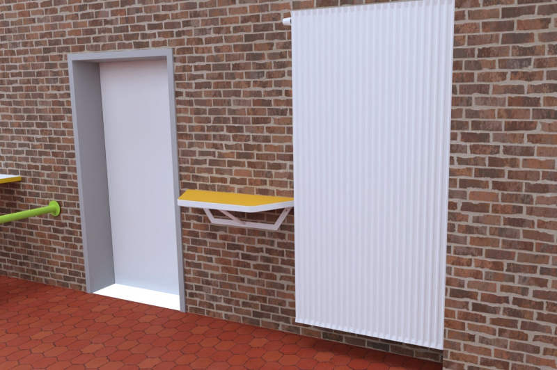 Brandschutz Tisch zur Wandbefestigung - A1 - nicht brennbar