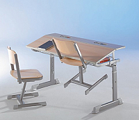 Aluminium Zweier-Tisch / höhenverstellbar CO-Line