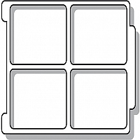 Sortiereinsatz fr ErgoTray Box/ 4 Fcher CO-Line